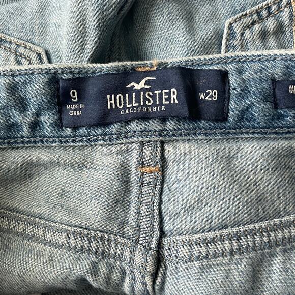 Hollister Womens Skirt Size 29 Ultra High Rise Denim Distressed Light Wash Skirt - Picture 6 of 11